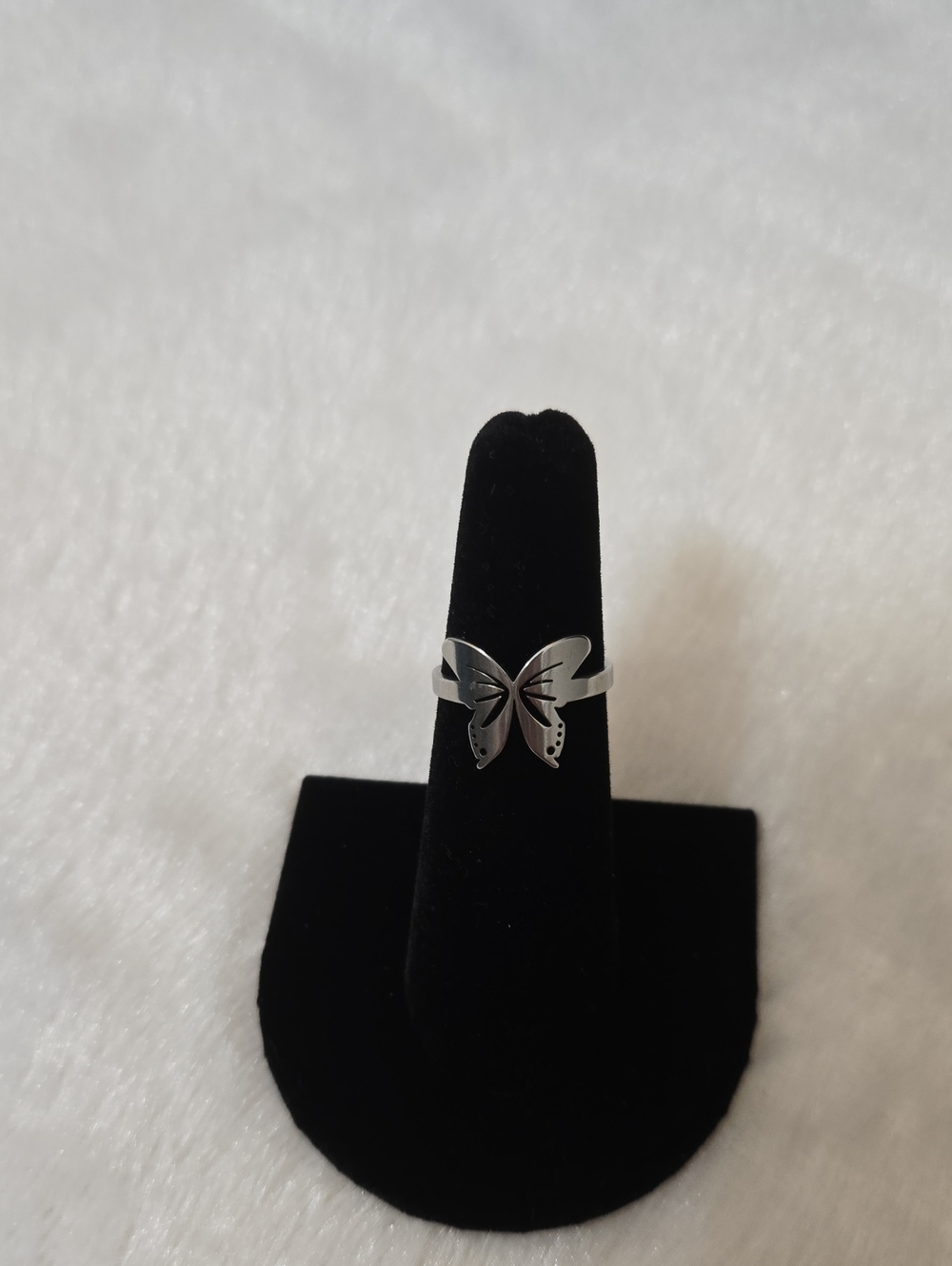 Delicate Silver Butterfly Ring - Elegant Womens Jewelry.Size 5.